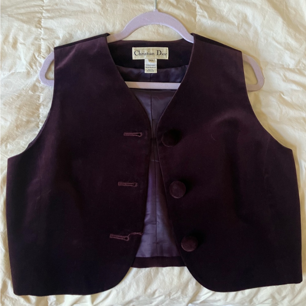 Vintage Christian Dior Velvet Vest